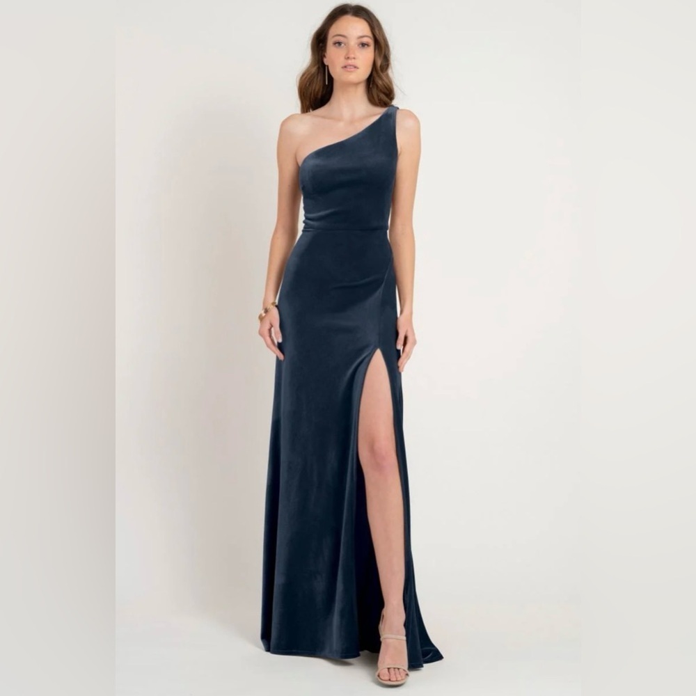 Jenny Yoo Cybill French Blue Velvet Dress Size 14 NWT